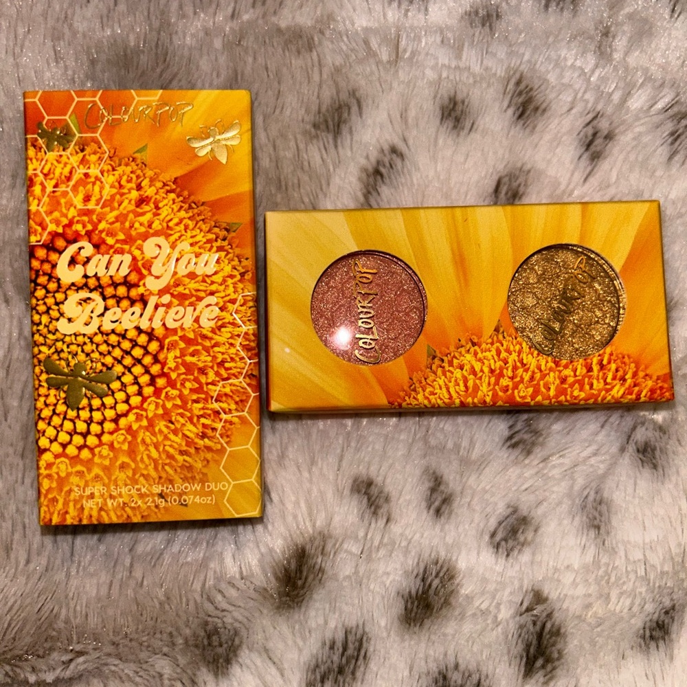 Colourpop Can You Beelieve Eyeshadow Duo - Radiant Gold and Vibrant Orange